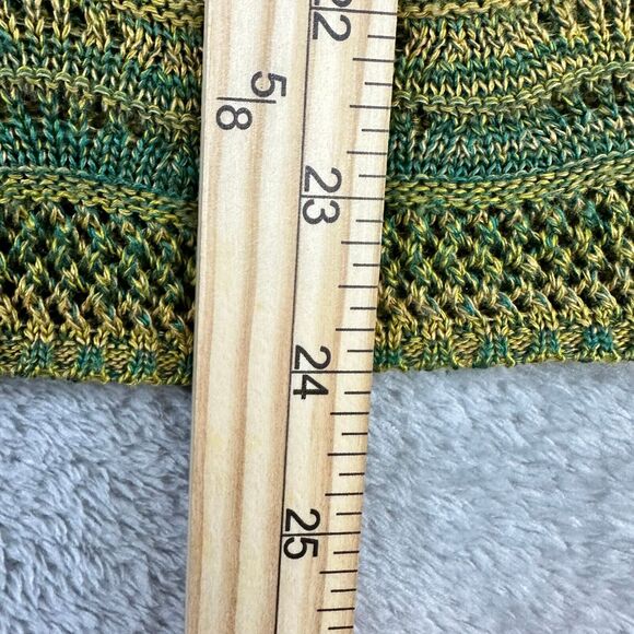 212 New York Size M Womens Blue and Green Dolman Sleeve Crochet Top - Picture 6 of 7